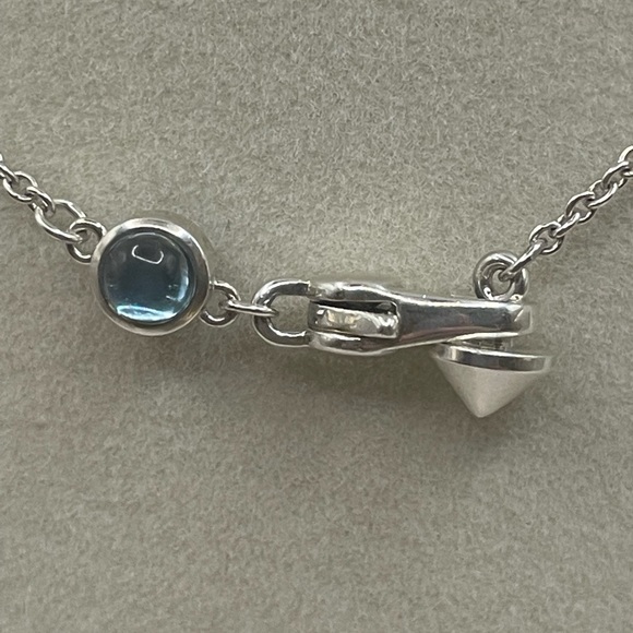 Gucci Necklace With Heart & Topaz Pendant In 925 Sterling Silver 16" - Picture 7 of 12